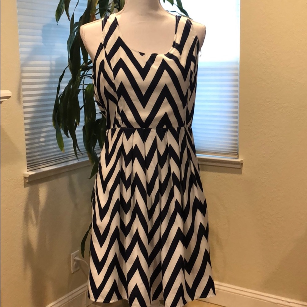Chevron Navy Blue Dress
